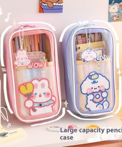 Cartoon Stationery Large Capacity Transparent And Cute Student Pencil Case Stationery Box
