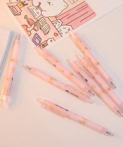 Cute Peach Press Gel Pen Korean Stationery Kawaii Gel Ink Rollerball Pens