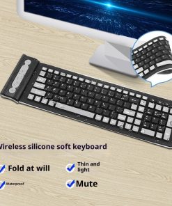 24g Wireless Mute Folding Keyboard Waterproof Silicone Portable