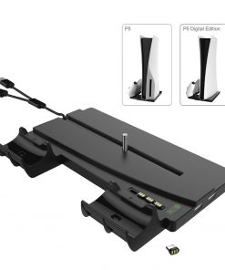 Alternative view of PS5 host multi-function charger stand, host stand stand with bluetooth handle charger charger