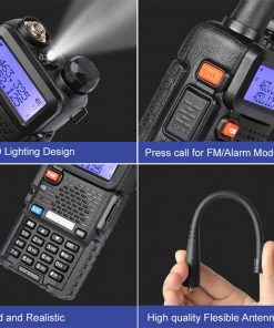 Alternative view of Baofeng Uv-5R Three Segment Walkie Talkie Vhf 220-226Mhz Uhf Frequency Dual Antenna Walkie Talkie Civil Handpiece