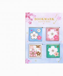 Yanji Magnetic Bookmarks Falling Sakura Series Cute Girl Gift Book Folder Fridge Magnet 4 Styles