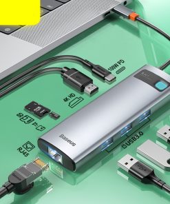 Metal Shimmer Typec Hub Multi-function Docking Station 4K HD USB Notebook 6-in-1