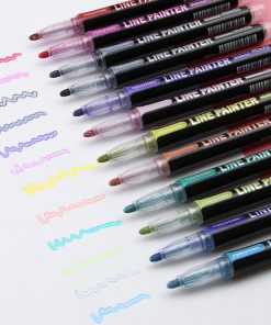 12-color Set Outline Hand Account Highlighter