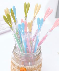 Cute Cartoon Small Fresh Luminous Rabbit Long Ears Signature Pen with Dust Plug Gel Pen, High-quality Pen