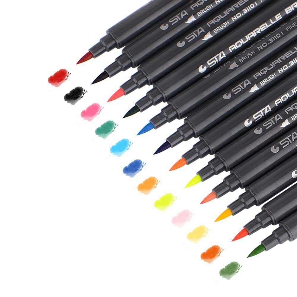 STA 80 Colors Set Water Based Ink Sketch Marker Pens Twin Tip Fine Brush Marker Pen For Graphic Drawing Manga Art Supplies - Image 10