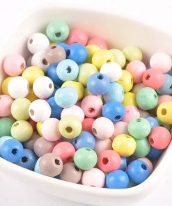 Wood Bead Color Accessories DIY Material