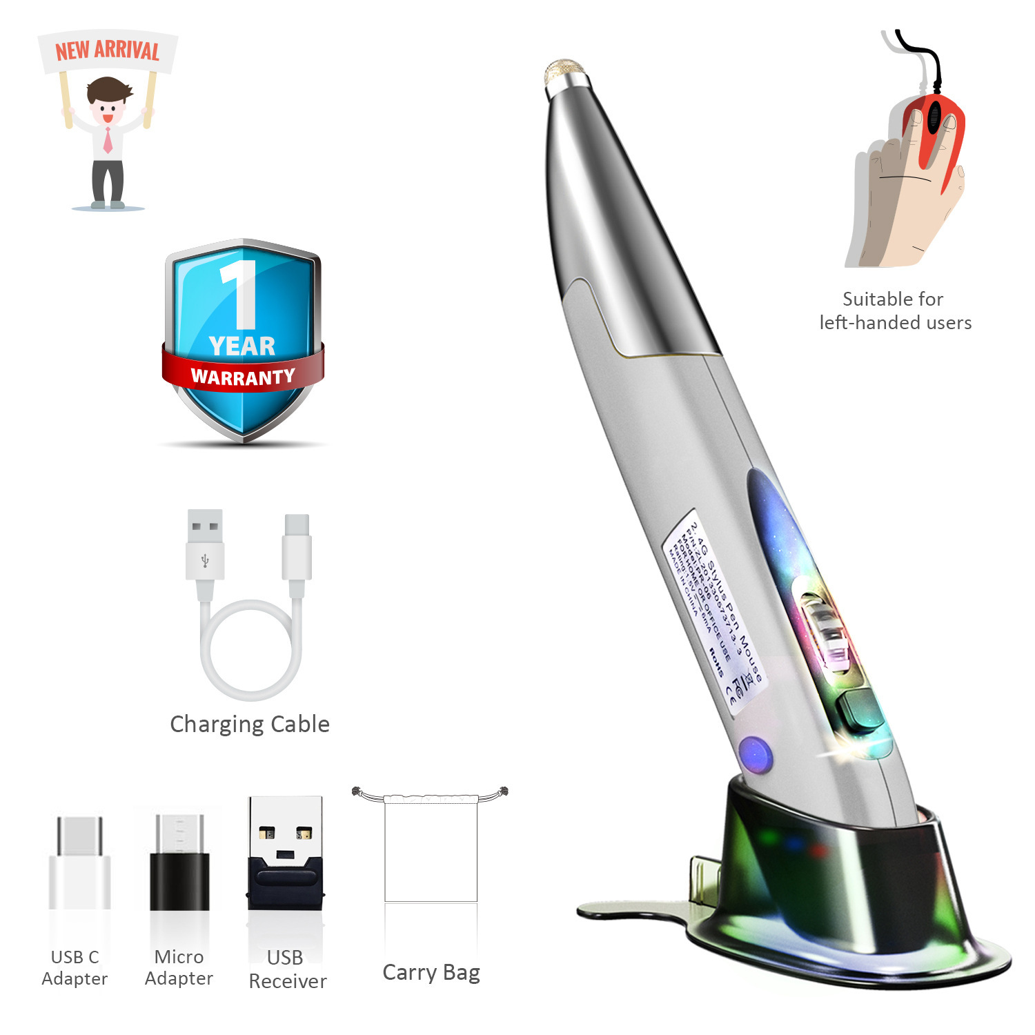 Personalized Creative Vertical Pen Mouse - Image 3