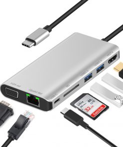 All in One Docking Station Type-C to SDTF Multi Function card reader