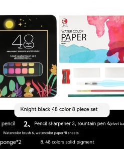 Alternative view of Solid Watercolor Paint Set 48 Colors Sketch Painting Solid Powder Sets Of Boxes