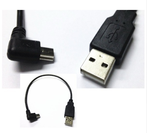 USB Mini 5Pin 5P Right angle Male to USB 2.0 A Male Plug Cable 0.2m Power Charger Cable for Chromecast - Image 2