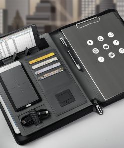 Alternative view of Multifunctional Rechargeable Folder Travel Notebook Composition Book Business Manager Bag File Folder With Wireless Power Charger Mobile Bag Holder