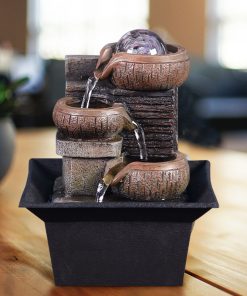 European desktop fountain running water