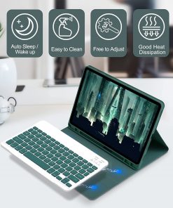 Bluetooth Keyboard Mouse Leather Case Protective Shell