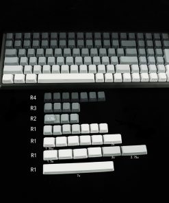 Dual Color Gradient Pbt Dip Dyed Positive Engraved Transparent Oem Keycaps