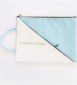 Student Double-layer Creative Test Paper Storage Bag Zipper Handbag Canvas Waterproof Information Bag