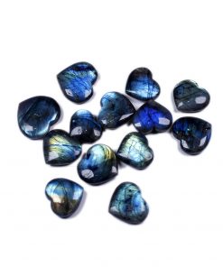 Alternative view of Natural Crystal Handle Play Piece Pendant Heart Heart Ocean Heart Blue Moonlight