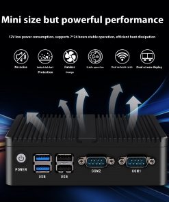 Industrial Control Quad-core Dual-network Microcomputer Embedded Fanless Mini-host