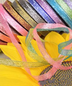 1cm Colorful Green Onion With 3 Points Ribbon Bow Gold Silk Silver Polyester Ribbon