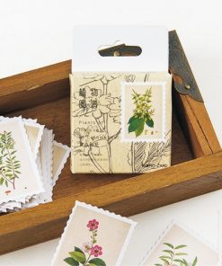 45 Piece Vintage Plant Sticker Set
