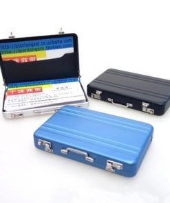 Creative password safe shape aluminum business card holder mini suitcase business card holder white collar office company gifts