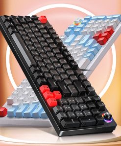 Silver Carving K700 Custom Luminous Mechanical Keyboard Gaming Knob 96 Keys