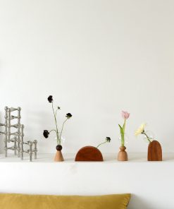 Alternative view of Wooden Base Geometric Bubble Vase Nordic Ins  Decorative Floral Combination