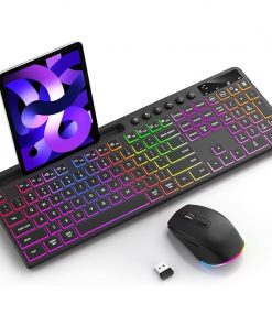 Alternative view of Wireless Keyboard And Mouse One-piece Set With Card Slot Luminous Ergonomic Business Office