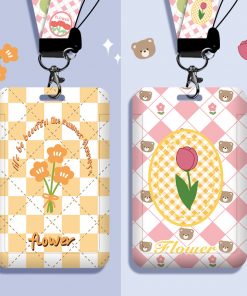 Student Card Set Hanging Neck Strap Hanging Rope Name Tag ID Set Cartoon