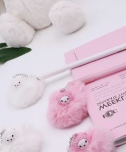 Alpaca hair ball pendant neutral pen signature pen