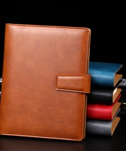 A5 leather buckle 6-hole clip notebook