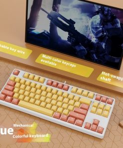 Alternative view of 87 Key Wired Game Hot Plug Two Colors Mechanical Keyboard