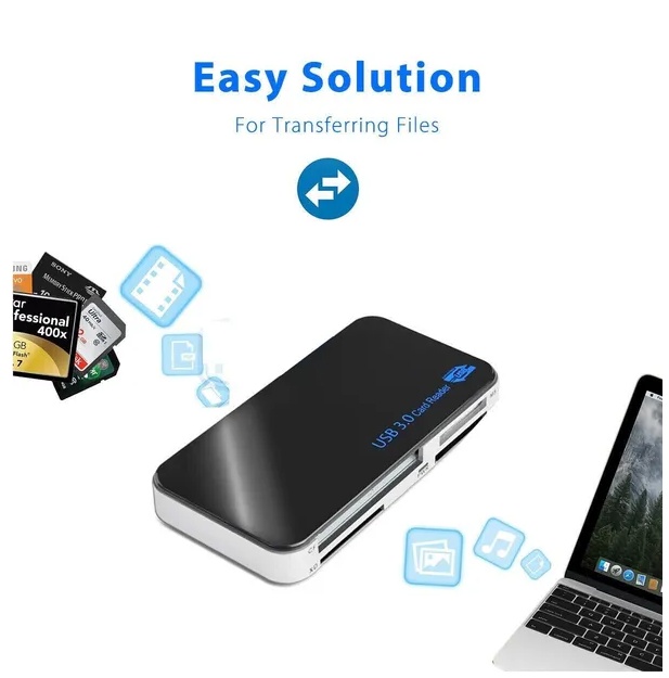 USB 3.0 Memory Card Reader Adapter 5GBPS Fit For CF TF SD Micro SD XD M2 MS Card - Image 2