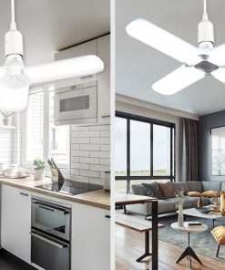 New LED Three-leaf Light Four-leaf Fan Light Foldable