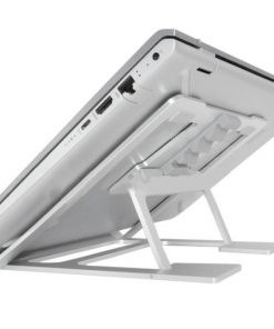 Alternative view of Double silicone height adjustable foldable portable laptop stand desk for a laptop