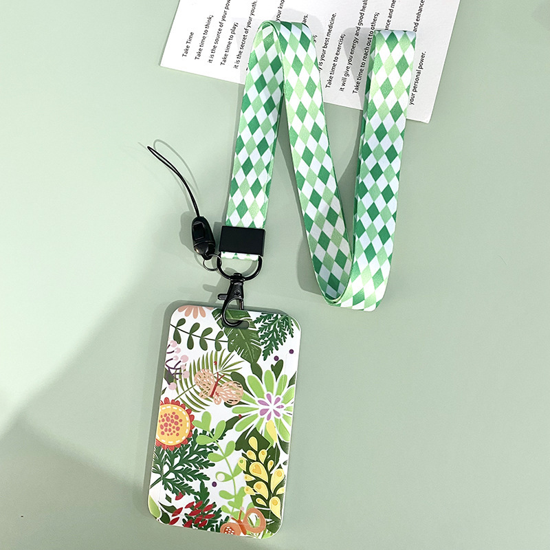 Green Plant Series Simple Fashion Lanyard Card Cover - Image 8
