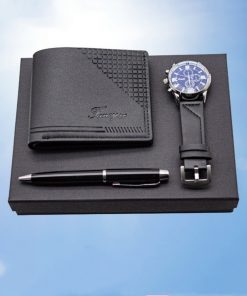 Creative Holiday Gift Wallet Pen Watch Set