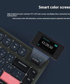 Alternative view of Ajazz AK832PRO Color Screen Wired Bluetooth 24 Three-mode Mechanical Keyboard Gasket Structure Short Axis PBT Key Cap