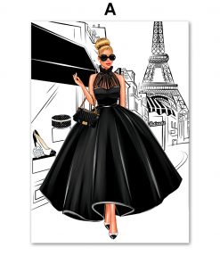 Alternative view of Fashion Bag Girl Balloon Champagne Wall Art Canvas Print