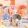 Desktop Trash Can Desk Organizer Bucket Office Mini Bear Trash Can