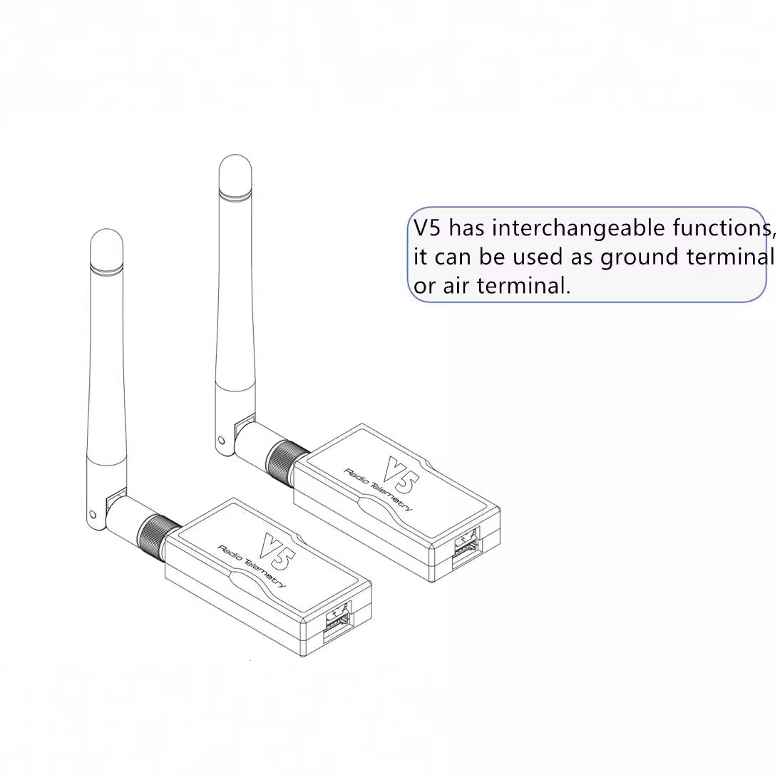 Radio Telemetry V5 Data Transmission Module 433915MHZ 500MW Radio UAV - Image 3
