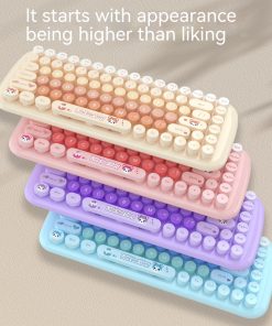 Pink Mini Cute Cartoon Wireless Keyboard And Mouse Set