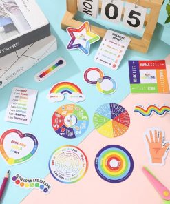 15-piece Decompression Stickers Anxiety Stripe Management Stickers Sensory Items Fingertip Stickers