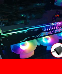 Alternative view of Transverse Mounted LED Light Bar Emitting Case Decoration RGB Graphics Card Bracket