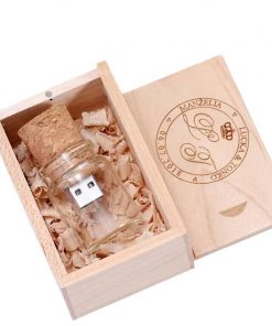 Alternative view of Wooden Wish Drift Bottle USB Disk