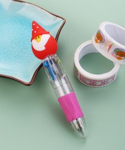 Alternative view of Christmas Mini Four-color Ballpoint Pen Color Pressing Pen