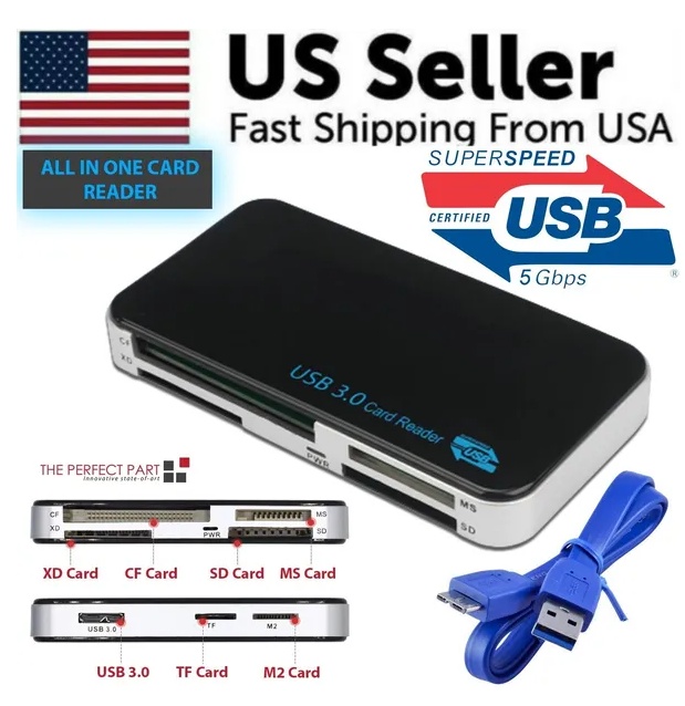 USB 3.0 Memory Card Reader Adapter 5GBPS Fit For CF TF SD Micro SD XD M2 MS Card - Image 6