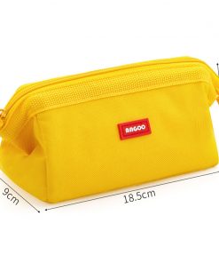 Alternative view of Large-capacity Canvas Pencil Case, Double Zipper, High Stationery Box