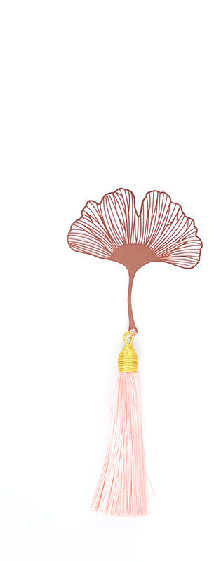 Metal Creative Paper Pattern Hollow Plating Maple Leaf Tassel Apricot Leaf Bookmark - Image 7