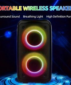 Alternative view of Wireless Speaker With Subwoofer, Large Boombox Speaker, Stereo Speaker, Subwoofer, Outdoor Wireless Speaker, Party Disco Light, TWS, TF, AUX